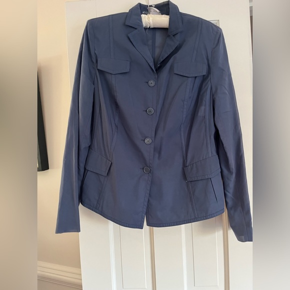 Akris Punto slate blue blazer 100% Baumwolle cotton. Made in Sweden-like new.
